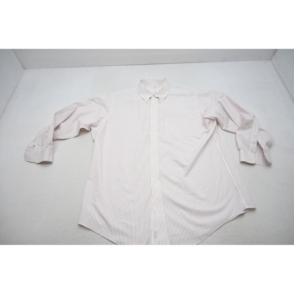 Brooks Brothers Button Down Shirt Mens XL 17.5-34 Traditional Fit Striped EUC - Picture 5 of 10